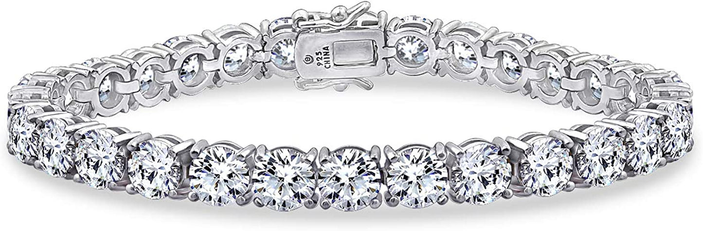 Collection Platinum or Gold Plated Sterling Silver Round-Cut Tennis Bracelet Made with Infinite Elements Zirconia Apparel & Accessories > Jewelry > Bracelets Amazon Collection Platinum-Plated 6 mm 7.25" Length