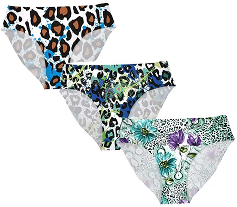 AFPANQZ Womens Underwear Mid Waist Brief Ladies Panties Seamless Breathable Lingerie 3 Pack plus Size Apparel & Accessories > Clothing > Underwear & Socks > Underwear AFPANQZ Leopard Large