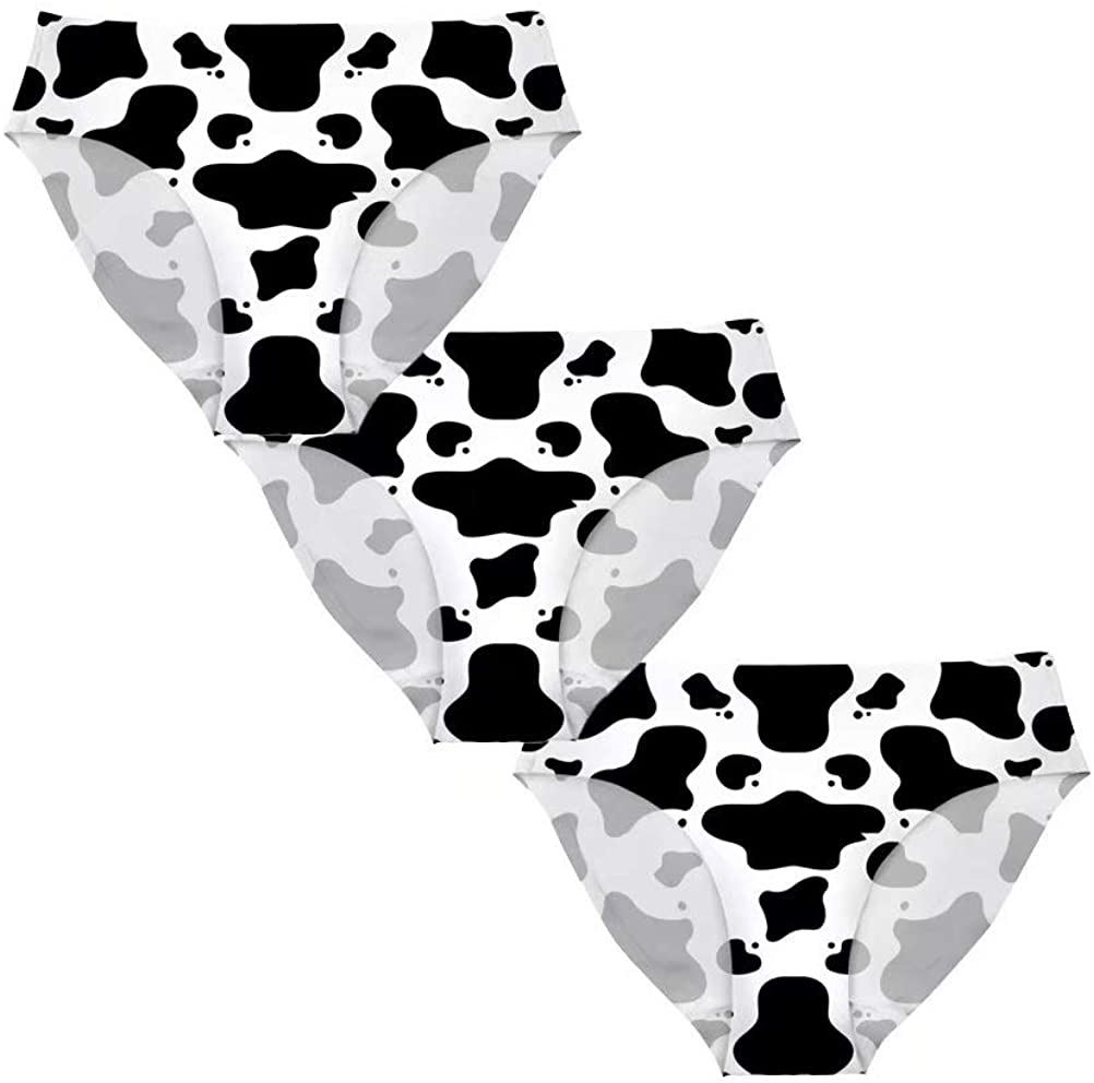 AFPANQZ Womens Underwear Mid Waist Brief Ladies Panties Seamless Breathable Lingerie 3 Pack plus Size Apparel & Accessories > Clothing > Underwear & Socks > Underwear AFPANQZ Cow Skin Small