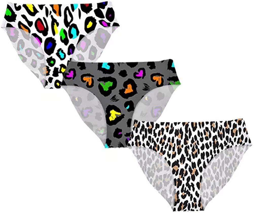 AFPANQZ Womens Underwear Mid Waist Brief Ladies Panties Seamless Breathable Lingerie 3 Pack plus Size Apparel & Accessories > Clothing > Underwear & Socks > Underwear AFPANQZ Animal Skin Large
