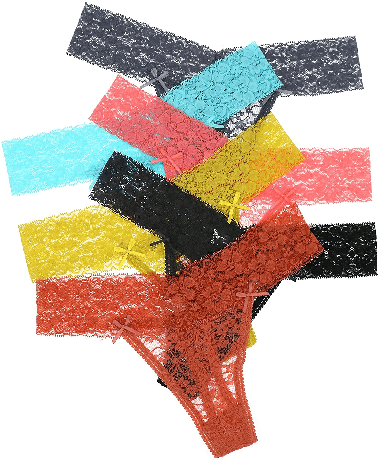 Agdoizry 6 Pack Women'S Hipster Lace Trim Boyshort Underwear Panties Sheer plus Size Apparel & Accessories > Clothing > Underwear & Socks > Underwear Agdoizry