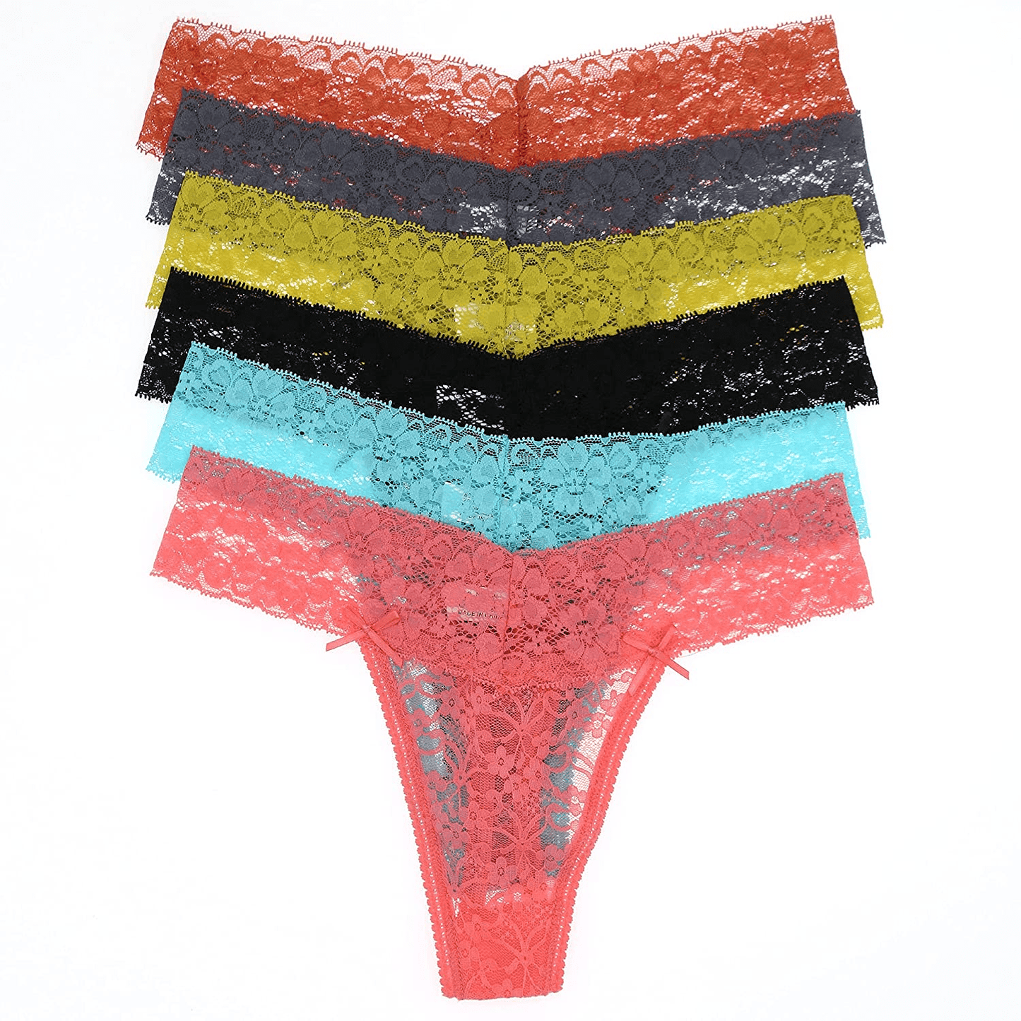 Agdoizry 6 Pack Women'S Hipster Lace Trim Boyshort Underwear Panties Sheer plus Size Apparel & Accessories > Clothing > Underwear & Socks > Underwear Agdoizry