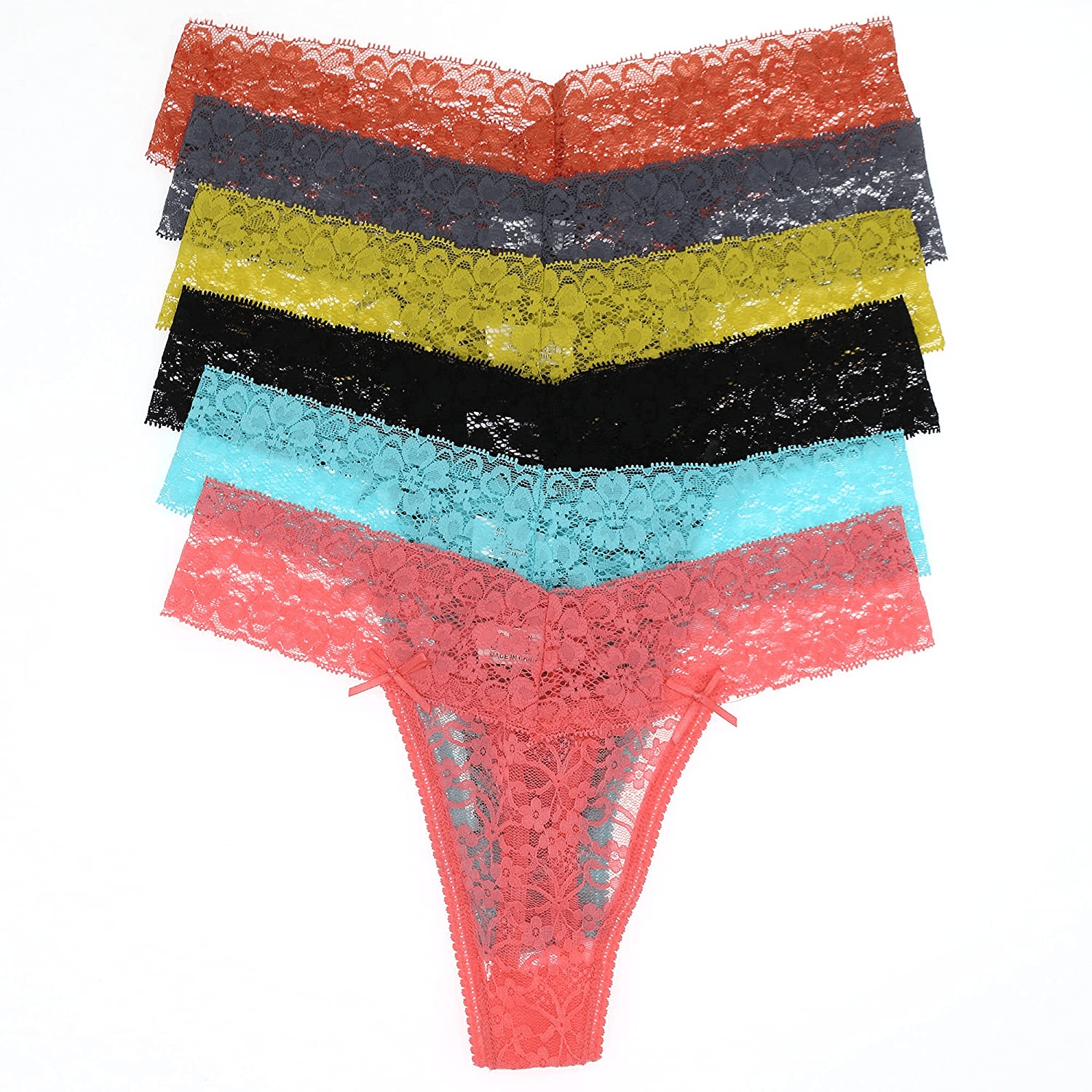 Agdoizry 6 Pack Women'S Hipster Lace Trim Boyshort Underwear Panties Sheer plus Size Apparel & Accessories > Clothing > Underwear & Socks > Underwear Agdoizry