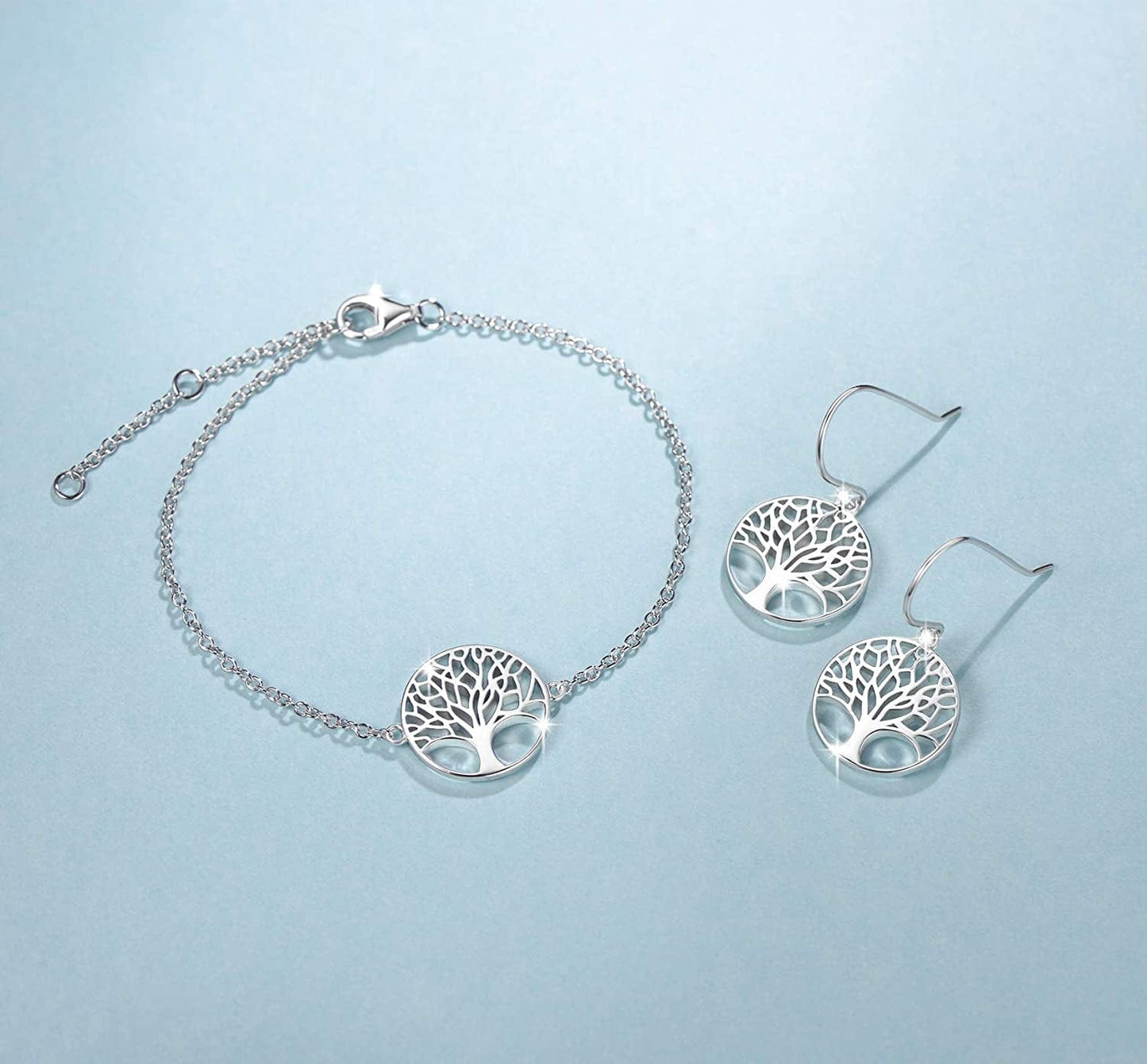 Agvana Sterling Silver Tree of Life Earrings Christmas Gifts for Women Family Tree Dangle Drop Earrings Anniversary Jewelry Birthday Gifts for Women Girls Lady Wife Lover Grandma Her, Diameter 0.6” Apparel & Accessories > Jewelry > Earrings AGVANA