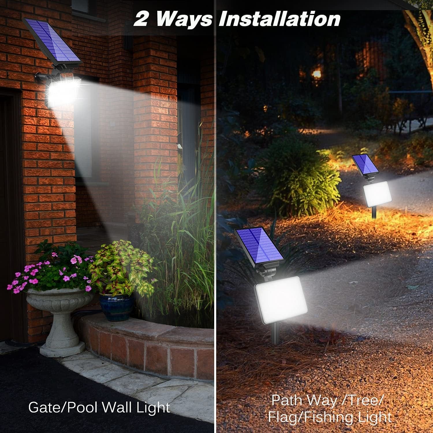 Aionarew Solar Outdoor Lights,Landscape Spotlights Outdoor 48 Leds Solar Spotlight Waterproof Powered Adjustable, 400 Lumens Outdoor Wall Lights for Lawn Garden Patio Deck Yard Driveway,4Pack Apparel & Accessories > Jewelry > Body Jewelry Aionarew