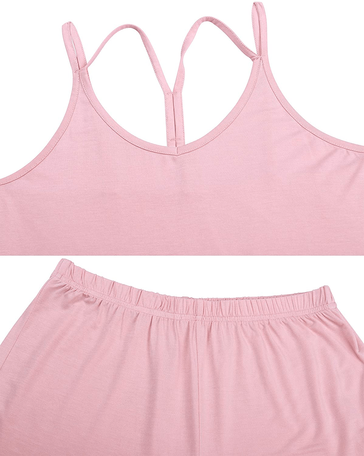 AKEWEI Women Pajamas Set V-Neck Cami and Short Pjs Set Lounge Wear Sleepwear Sets Apparel & Accessories > Clothing > Sleepwear & Loungewear Kylie Max