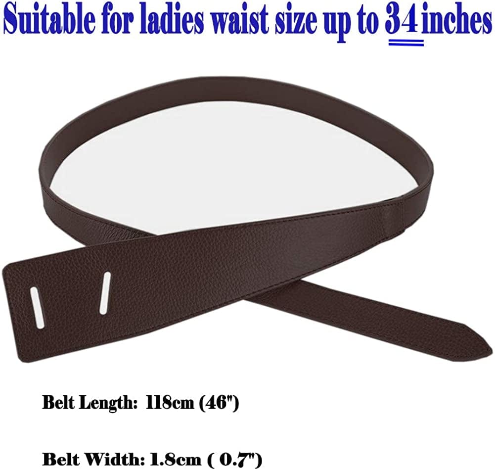 ALAIX Women'S Leather Belt Dress Belt for Jeans Jumpsuit Coat Fashion Tie a Knot Genuine Leather Waist Belt Apparel & Accessories > Clothing Accessories > Belts ALAIX