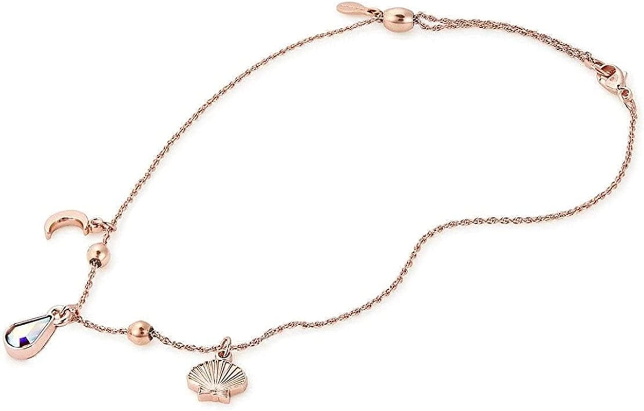 Alex and Ani Adjustable Anklet for Women, Summer Oceanside Beach Multi-Charm, Shiny Finish, 11.5 In Apparel & Accessories > Jewelry > Anklets Alex and Ani Shiny Rose Gold Finish