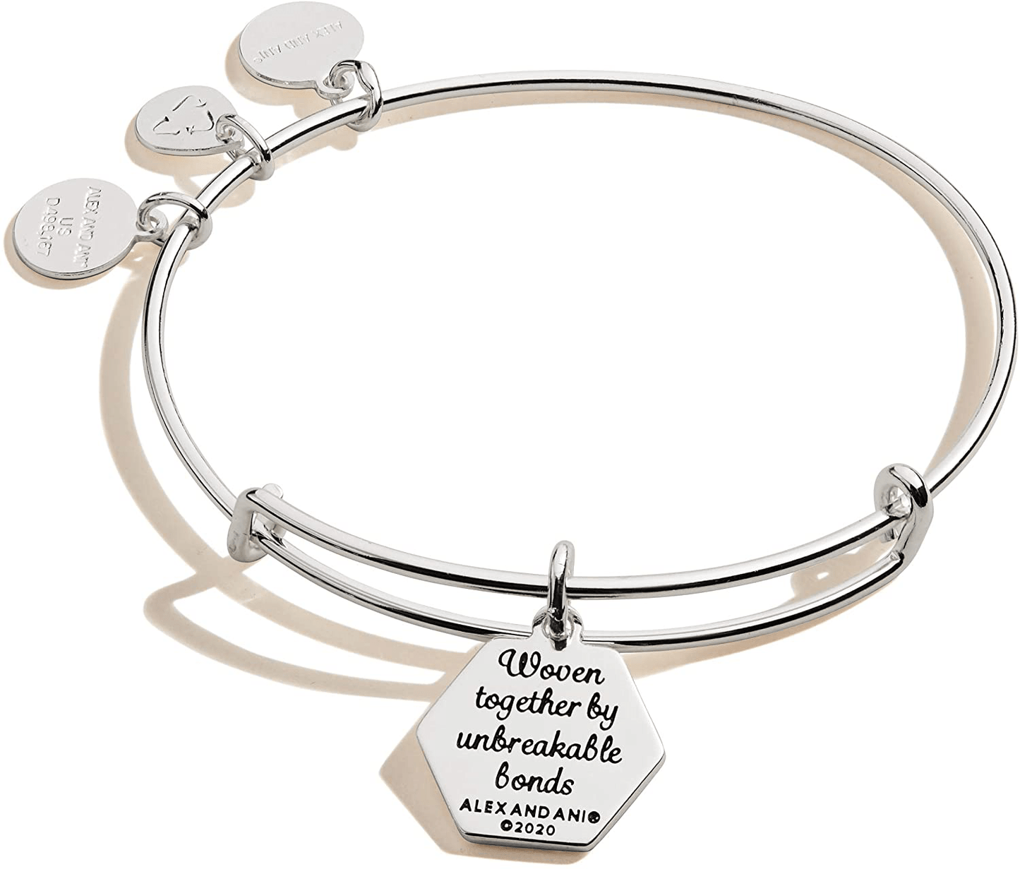 Alex and Ani Because I Love You Expandable Wire Bangle Bracelet for Women, Meaningful Charms, 2 to 3.5 in Arts & Entertainment > Party & Celebration > Gift Giving Alex and Ani