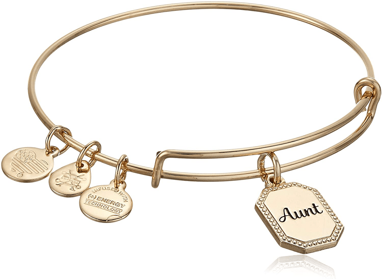 Alex and Ani Because I Love You Expandable Wire Bangle Bracelet for Women, Meaningful Charms, 2 to 3.5 in Arts & Entertainment > Party & Celebration > Gift Giving Alex and Ani Shiny Antique Gold Finish Aunt