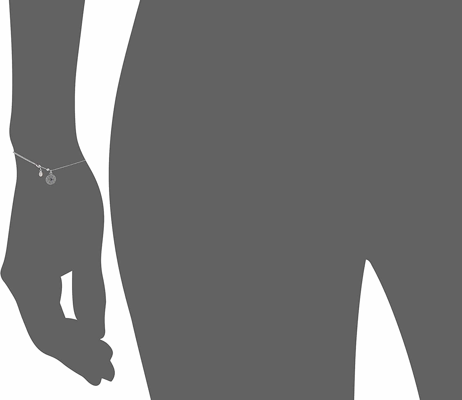 Alex and Ani Path of Symbols Adjustable Anklet for Women, Evil Eye Charm, Rafaelian Finish, 11.5 In Apparel & Accessories > Jewelry > Anklets Alex and Ani