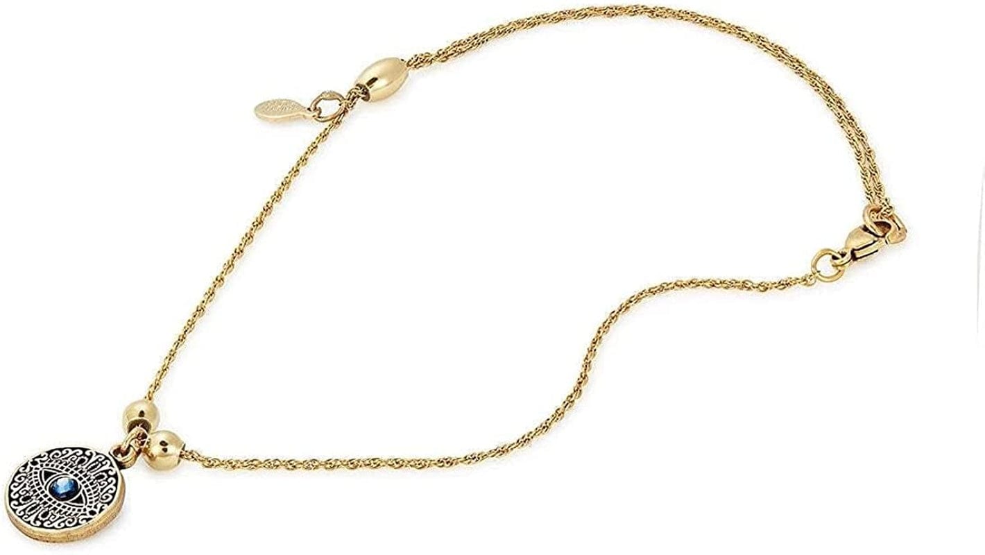 Alex and Ani Path of Symbols Adjustable Anklet for Women, Evil Eye Charm, Rafaelian Finish, 11.5 In Apparel & Accessories > Jewelry > Anklets Alex and Ani Rafaelian Gold Finish