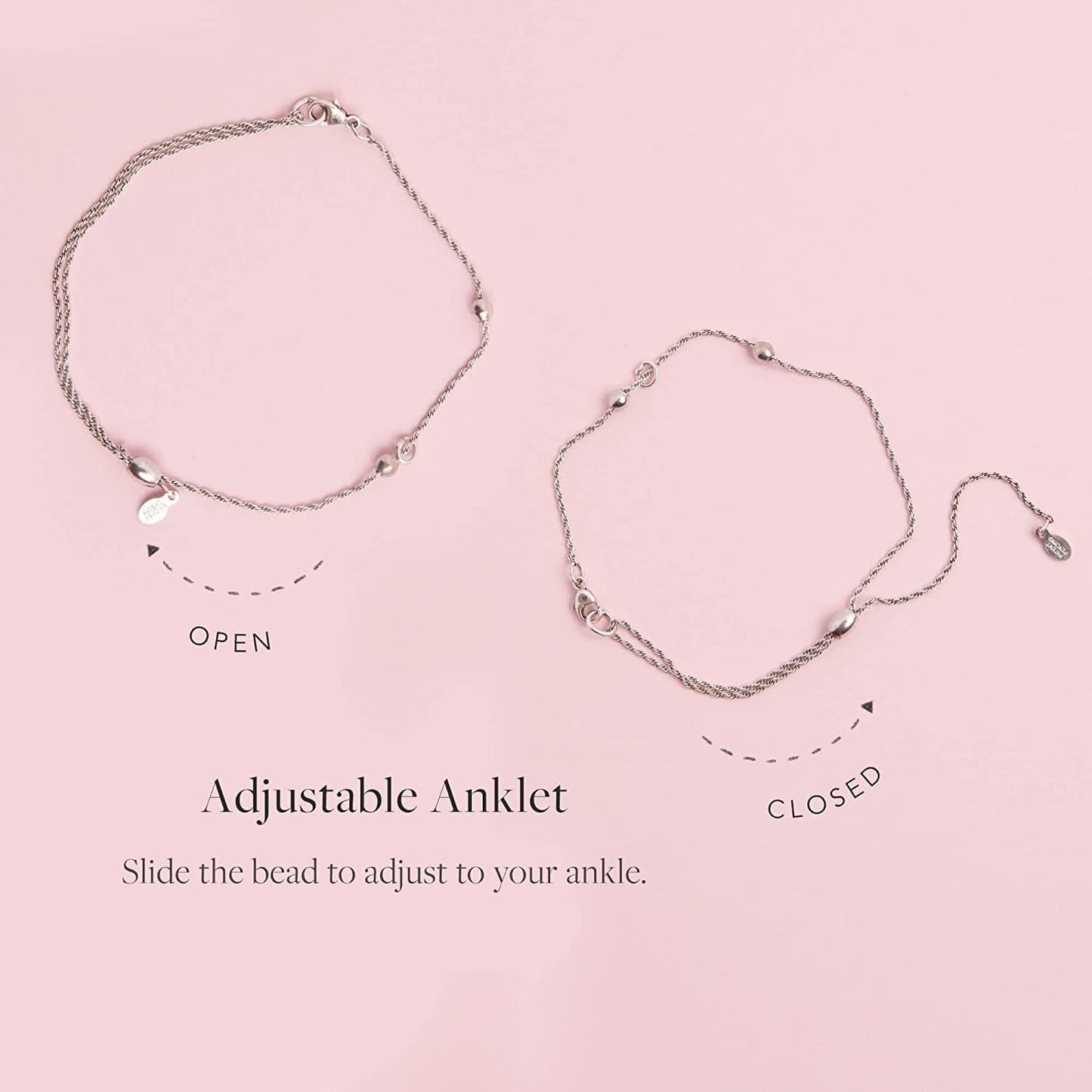 Alex and Ani Path of Symbols Adjustable Anklet for Women, Moon and Star Charm, Two-Tone Rafaelian Finish, 11.5 In Apparel & Accessories > Jewelry > Anklets Alex and Ani