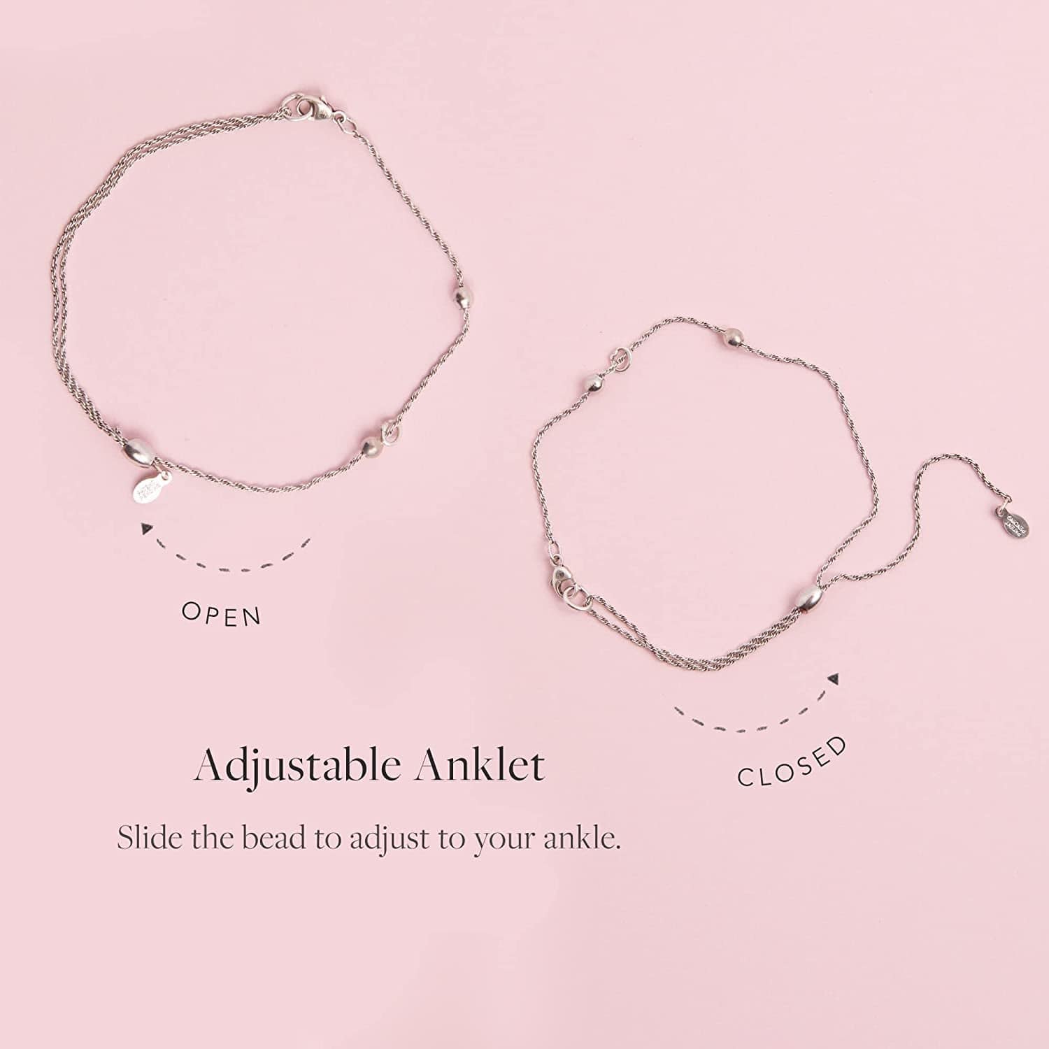 Alex and Ani Path of Symbols Adjustable Anklet for Women, Moon and Star Charm, Two-Tone Rafaelian Finish, 11.5 In Apparel & Accessories > Jewelry > Anklets Alex and Ani