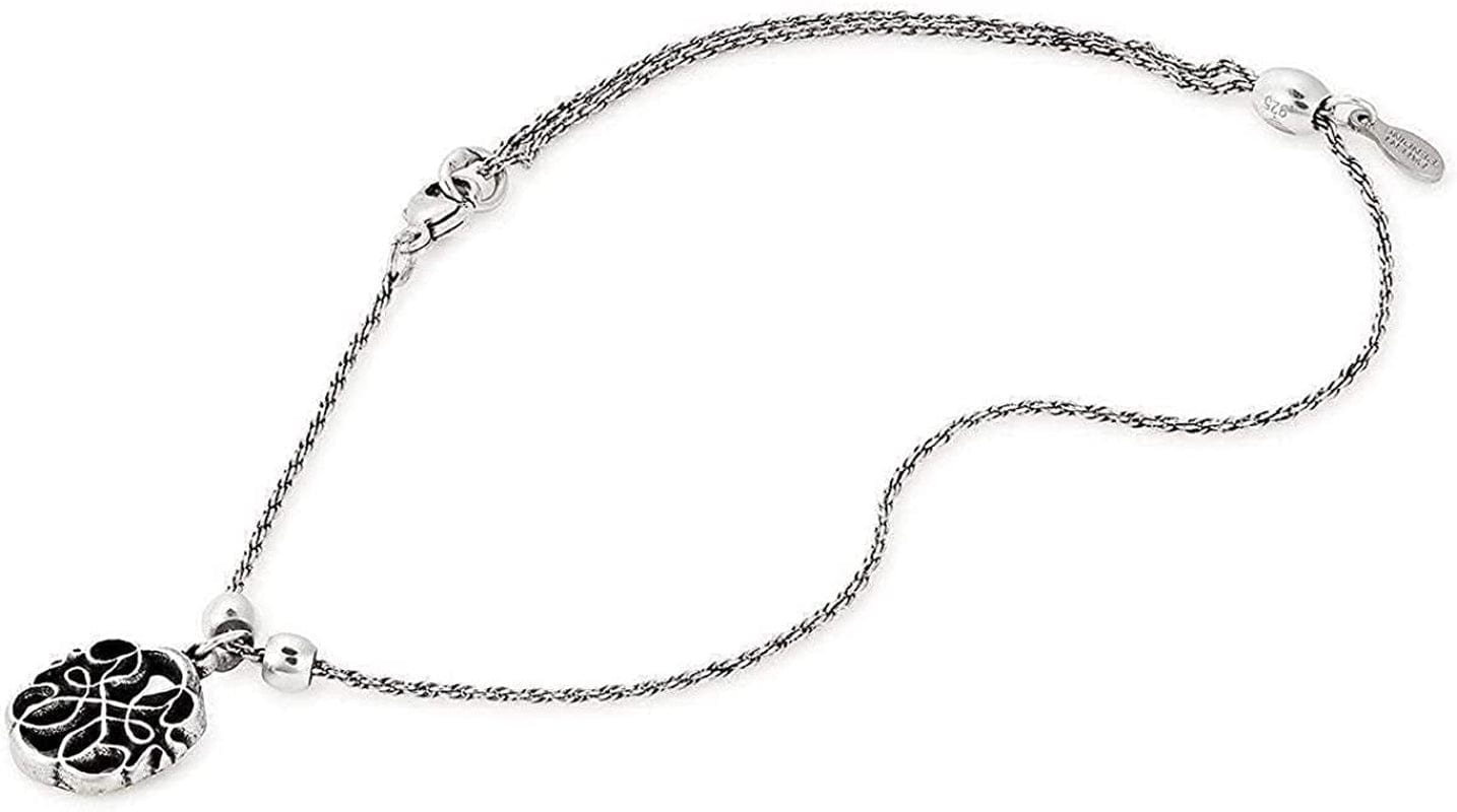 Alex and Ani Path of Symbols Adjustable Anklet for Women, Path of Life Charm, Rafaelian Finish, 11.5 In Apparel & Accessories > Jewelry > Anklets Alex and Ani Rafaelian Silver Finish
