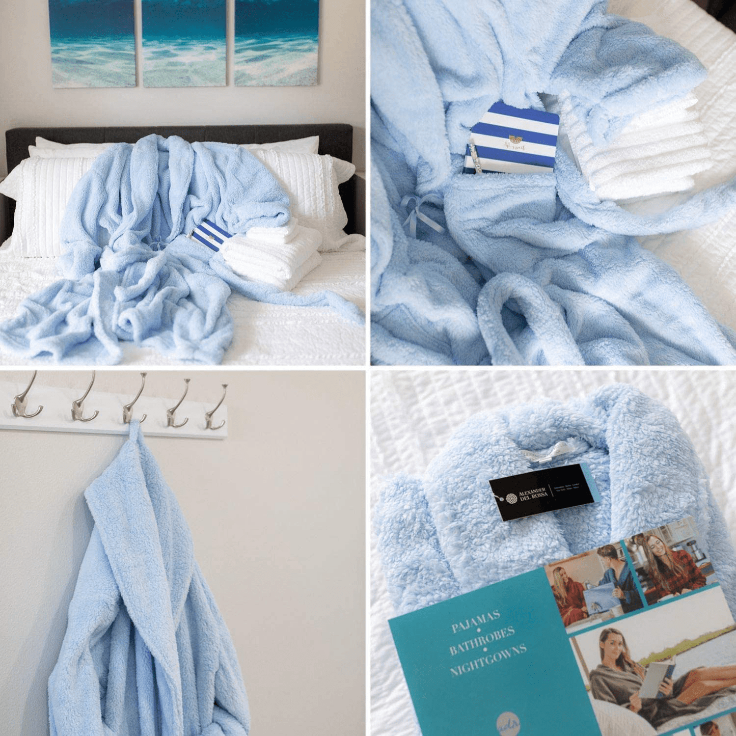 Alexander Del Rossa Women'S Plush Fleece Winter Robe, Warm Long Hair Shaggy Bathrobe Apparel & Accessories > Clothing > Sleepwear & Loungewear > Robes Kylie Max