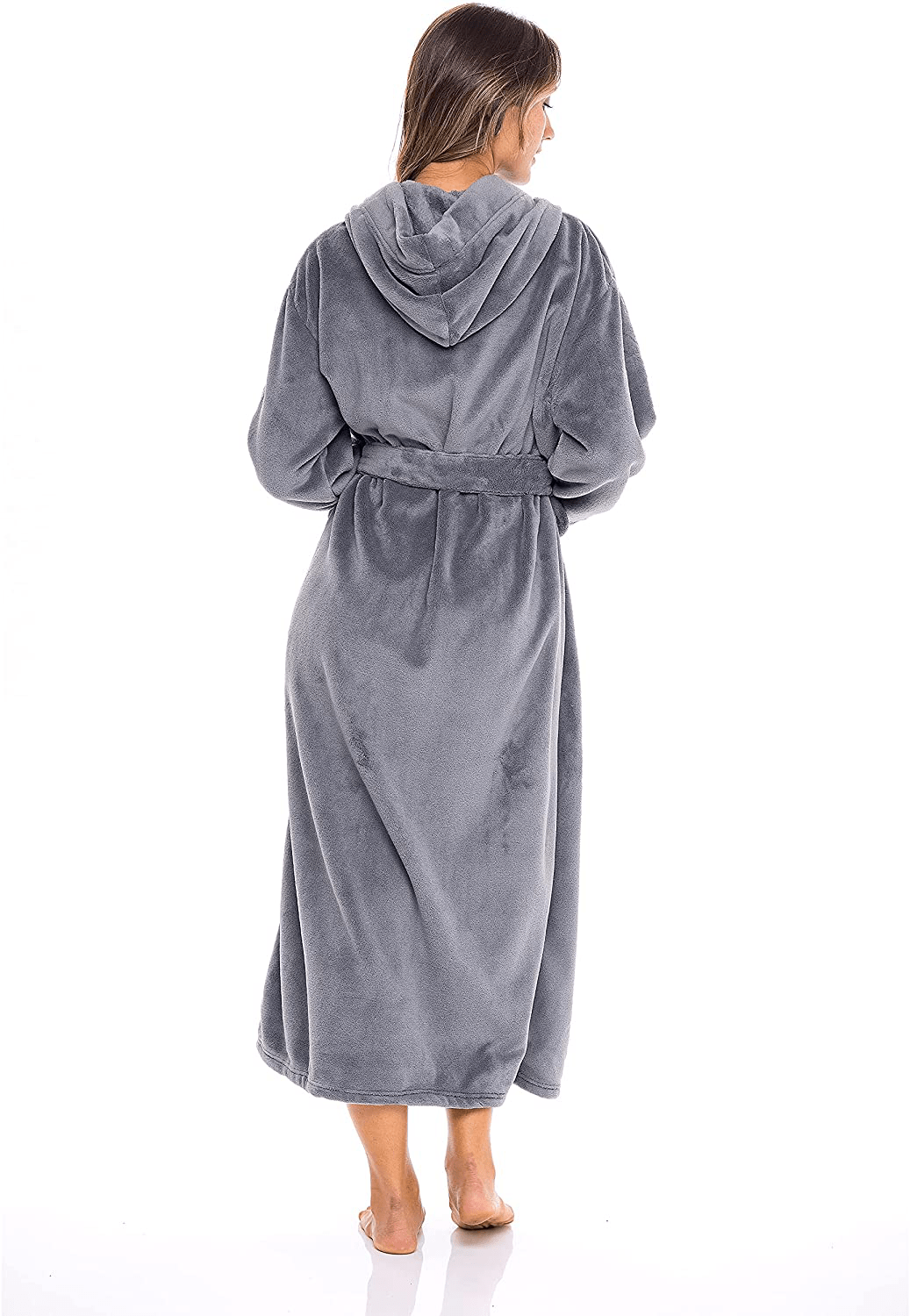 Alexander Del Rossa Women’S Robe, Plush Fleece Hooded Bathrobe with Two Large Front Pockets Apparel & Accessories > Clothing > Sleepwear & Loungewear > Robes Kylie Max