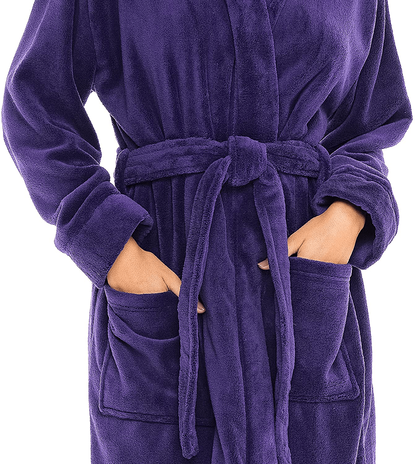 Alexander Del Rossa Women’S Robe, Plush Fleece Hooded Bathrobe with Two Large Front Pockets Apparel & Accessories > Clothing > Sleepwear & Loungewear > Robes Alexander Del Rossa
