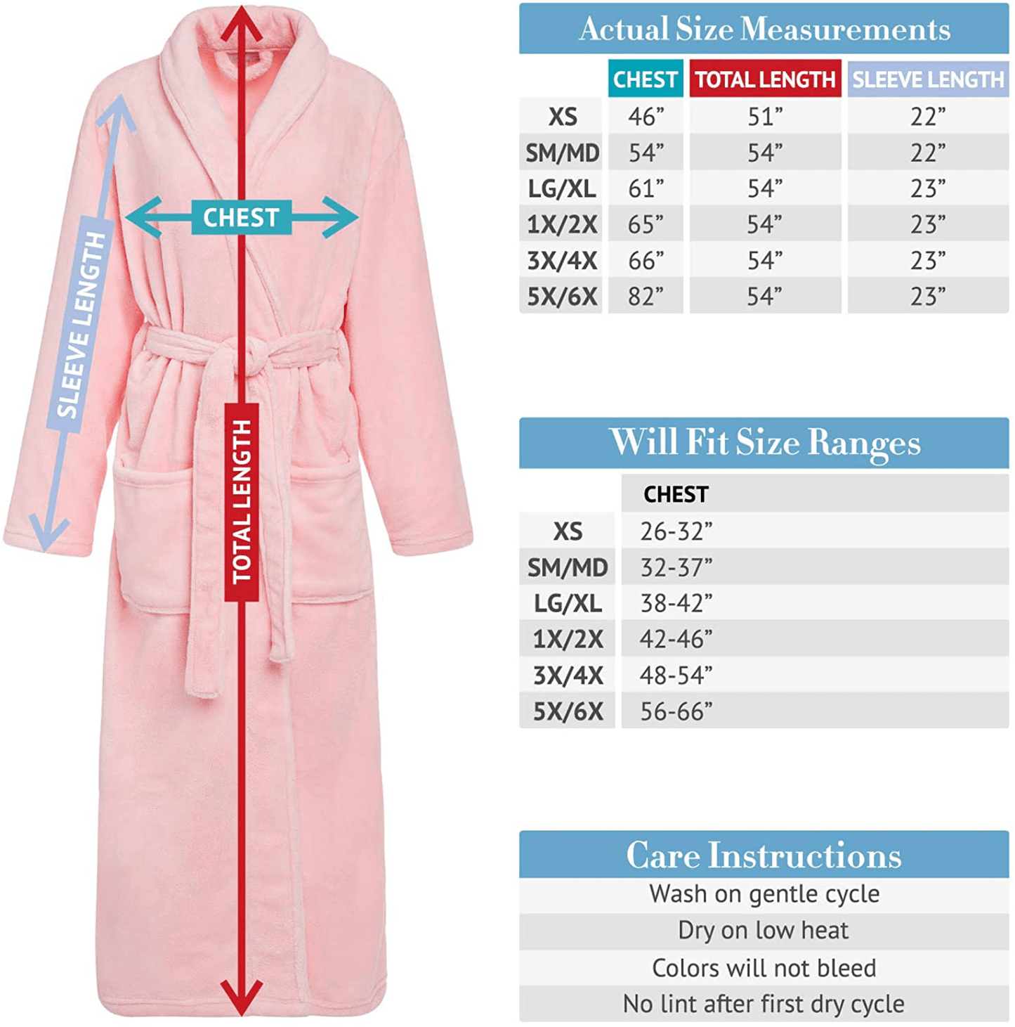 Alexander Del Rossa Women'S Warm Fleece Winter Robe, Long Plush Bathrobe Apparel & Accessories > Clothing > Sleepwear & Loungewear > Robes Kylie Max