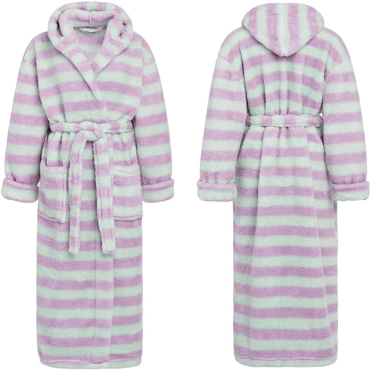Alexander Del Rossa Women'S Warm Fleece Winter Robe with Hood, Long Plush Bathrobe Apparel & Accessories > Clothing > Sleepwear & Loungewear > Robes Kylie Max