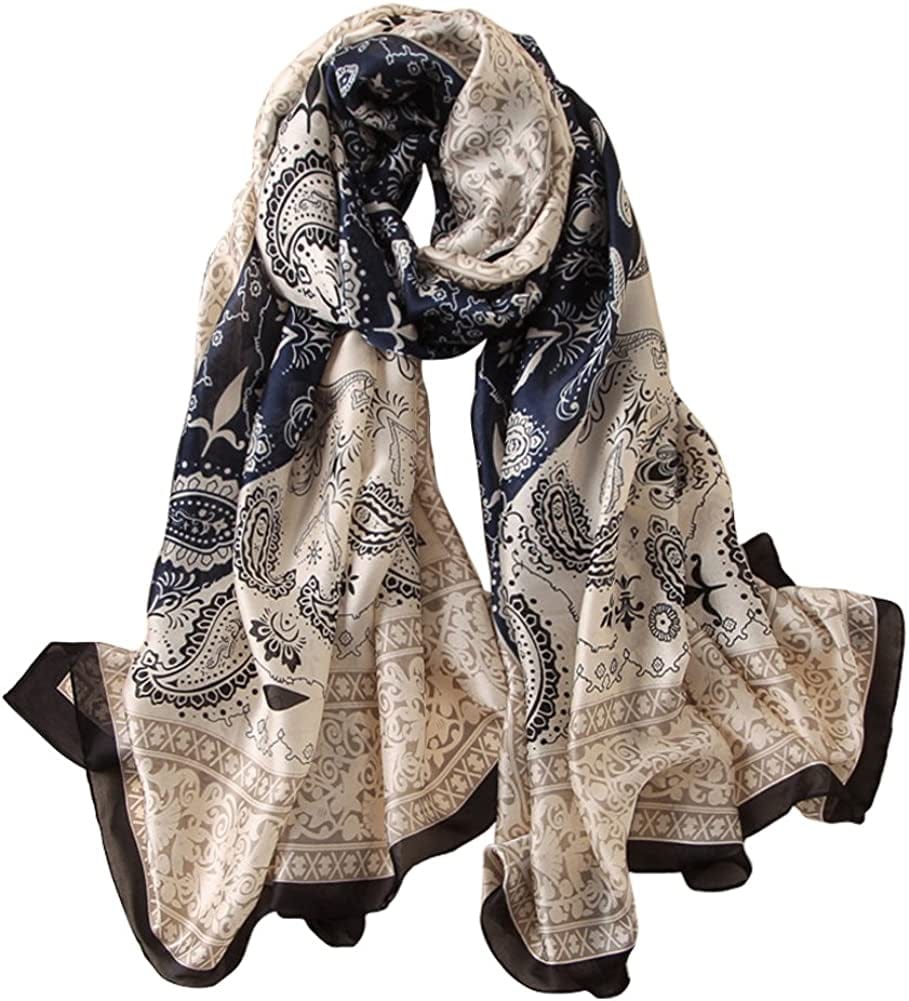 Alice Women Classy Silky Satin Paisley Print Long Scarf Shawls Wraps Apparel & Accessories > Clothing Accessories > Scarves & Shawls Alice