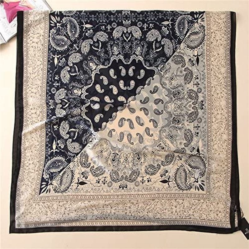 Alice Women Classy Silky Satin Paisley Print Long Scarf Shawls Wraps Apparel & Accessories > Clothing Accessories > Scarves & Shawls Alice