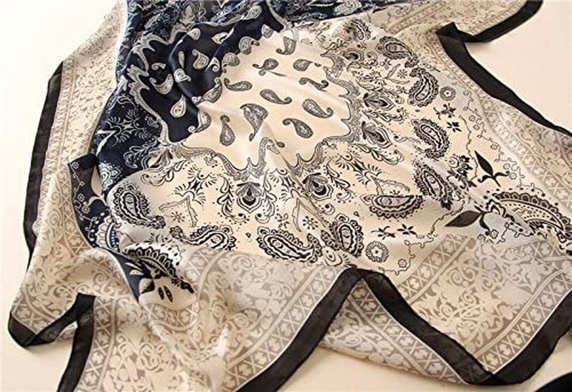 Alice Women Classy Silky Satin Paisley Print Long Scarf Shawls Wraps Apparel & Accessories > Clothing Accessories > Scarves & Shawls Alice