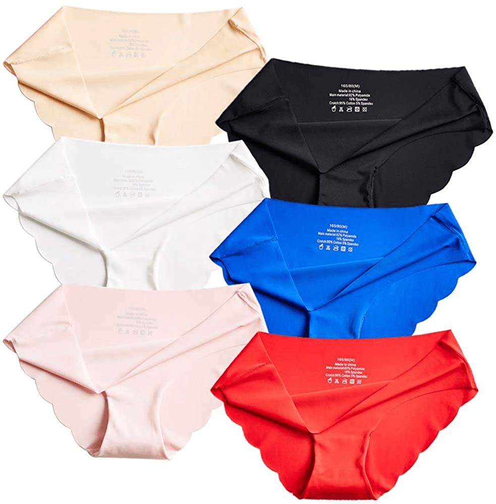 Alits Womens Seamless Bikini Underwear Laser Cut Hipster Panties Ice Silk Low-Rise Stretch Cheeky Briefs 6 Pack… Apparel & Accessories > Clothing > Underwear & Socks > Underwear Alits Multicolor Large