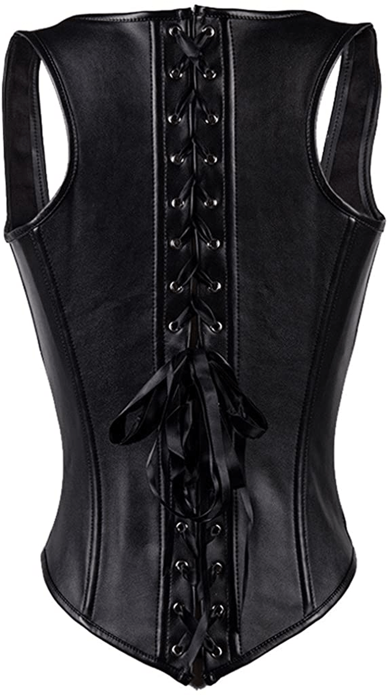 Alivila.Y Fashion Corset Womens Faux Leather Steampunk Corsets Victorian Bustier Top Apparel & Accessories > Clothing > Underwear & Socks > Lingerie Alivila.Y Fashion