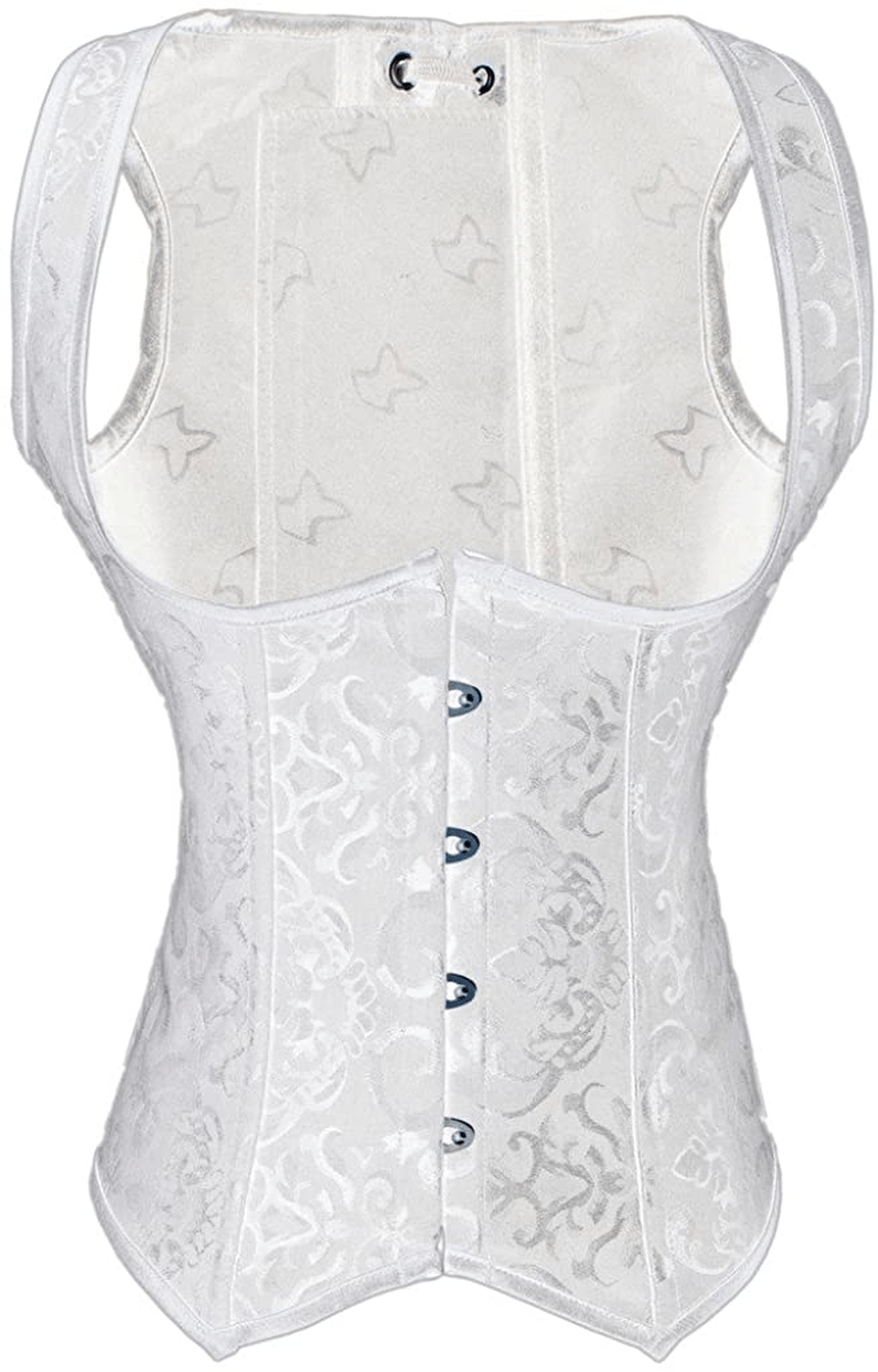 Alivila.Y Fashion Corset Womens Faux Leather Steampunk Corsets Victorian Bustier Top Apparel & Accessories > Clothing > Underwear & Socks > Lingerie Alivila.Y Fashion White 6X-Large