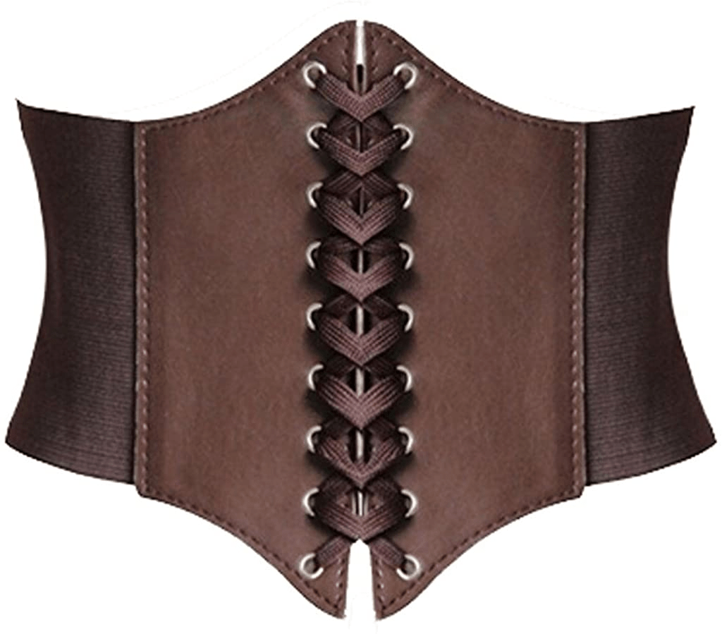 Alivila.Y Fashion Womens Faux Leather Steampunk Sexy Underbust Corset Belt Bustier Apparel & Accessories > Clothing > Underwear & Socks > Lingerie Alivila.Y Fashion Coffee One Size