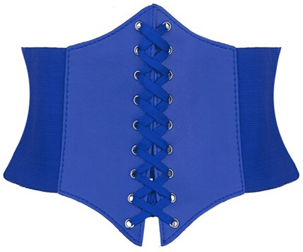 Alivila.Y Fashion Womens Faux Leather Steampunk Sexy Underbust Corset Belt Bustier Apparel & Accessories > Clothing > Underwear & Socks > Lingerie Alivila.Y Fashion Royal Blue One Size