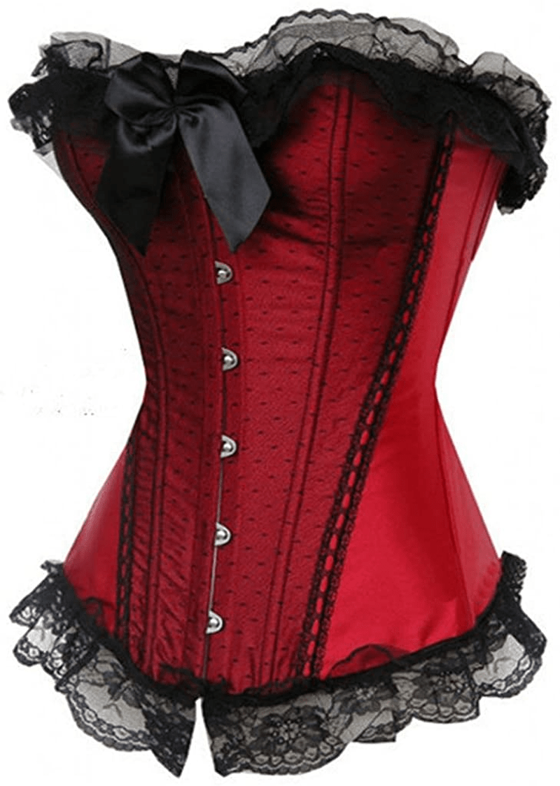 Alivila.Y Fashion Womens Sexy Lace Brocade Corset Bustier Shapewear Apparel & Accessories > Clothing > Underwear & Socks > Lingerie Alivila.Y Fashion Red 4X-Large