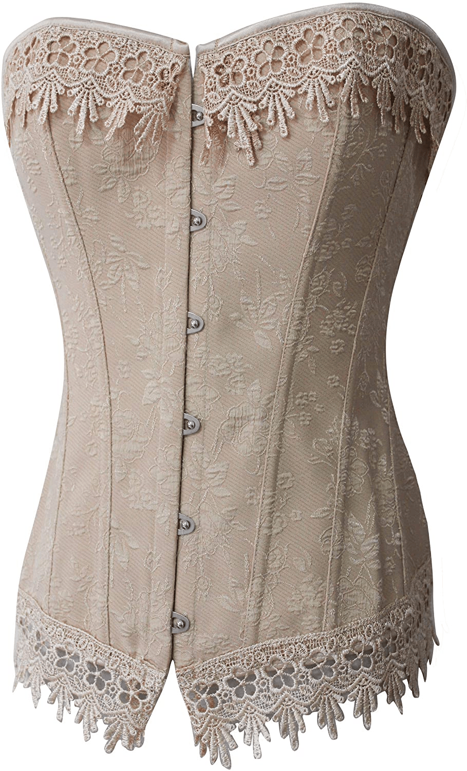 Alivila.Y Fashion Womens Sexy Lace Brocade Corset Bustier Shapewear Apparel & Accessories > Clothing > Underwear & Socks > Lingerie Alivila.Y Fashion Cream X-Large