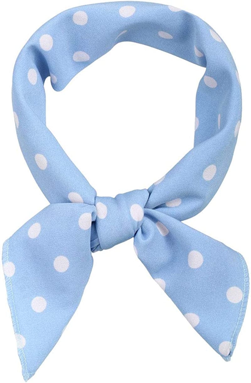 Allegra K 50Cm 1950S Vintage Retro Polka Dots Square Scarf Head Neck Scarves Kerchief Neckerchief Apparel & Accessories > Clothing Accessories > Bandanas & Headties Allegra K Sky Blue Medium