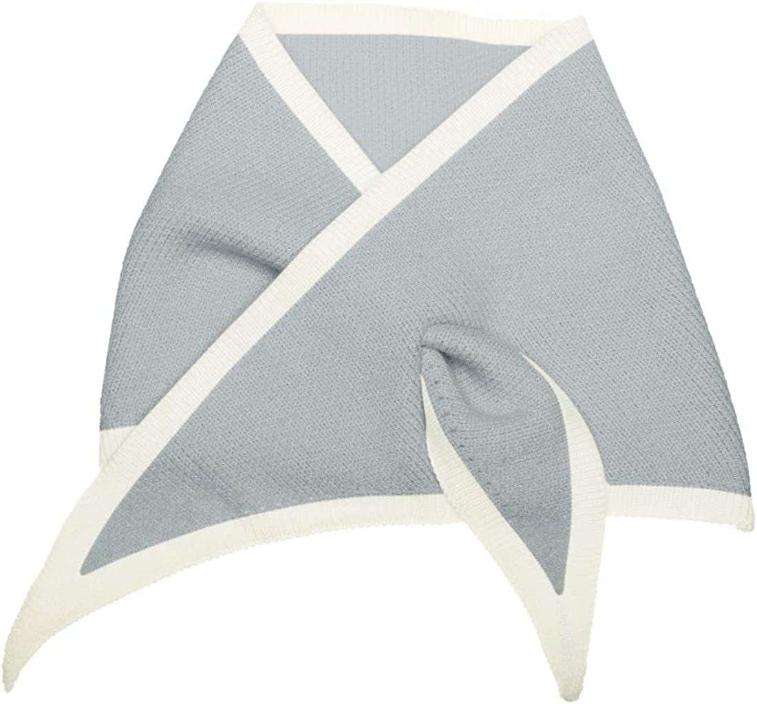 Allegra K Contrast Color Triangle Neck Scarves Knit Scarf Neckerchief Winter Shawl for Women Apparel & Accessories > Clothing Accessories > Scarves & Shawls Allegra K Gray 84*28cm/33.07*11.02 inches(L*W)