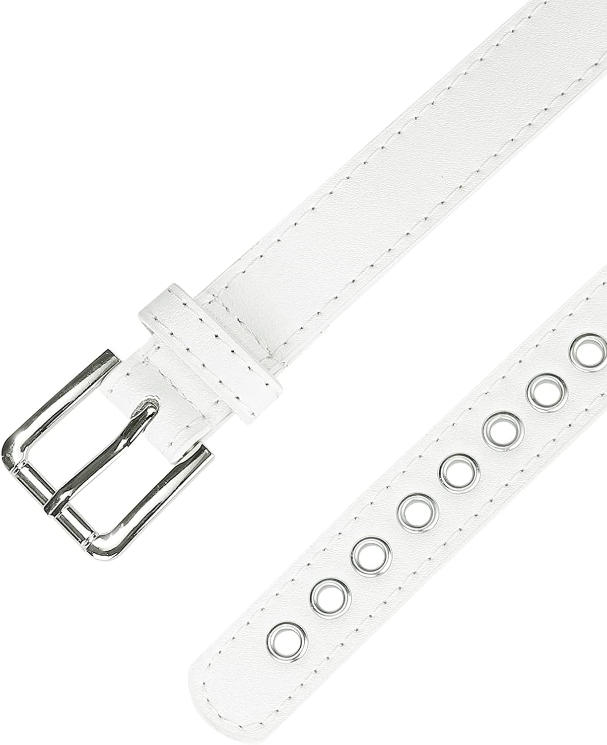 Allegra K Women Grommet Belt PU Leather Metal Buckle Skinny Waist Hollow Belts Apparel & Accessories > Clothing Accessories > Belts Allegra K