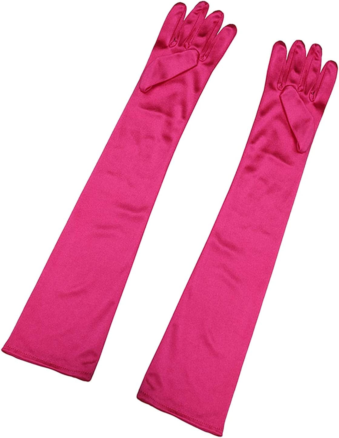 Allegra K Women'S Long Gloves 1920S Evening Party Full Finger Mittens Elegant Opera Glove Apparel & Accessories > Clothing Accessories > Gloves & Mittens Allegra K Fuchsia One Size