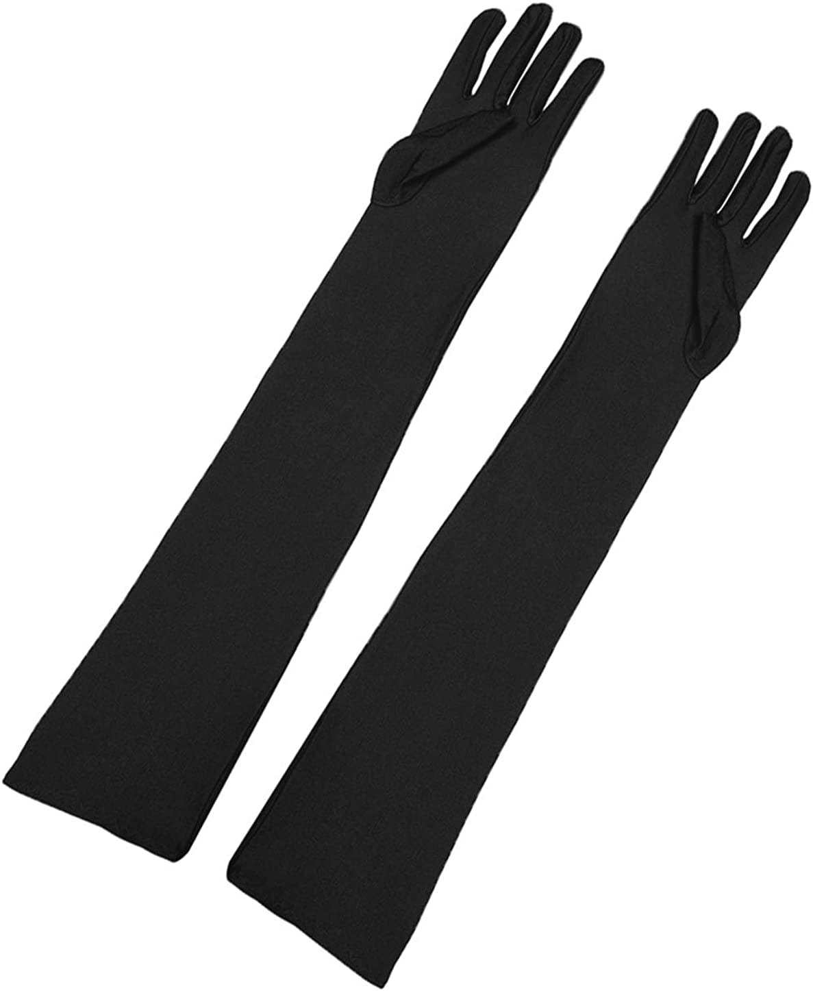 Allegra K Women'S Long Gloves 1920S Evening Party Full Finger Mittens Elegant Opera Glove Apparel & Accessories > Clothing Accessories > Gloves & Mittens Allegra K Matte Black One Size