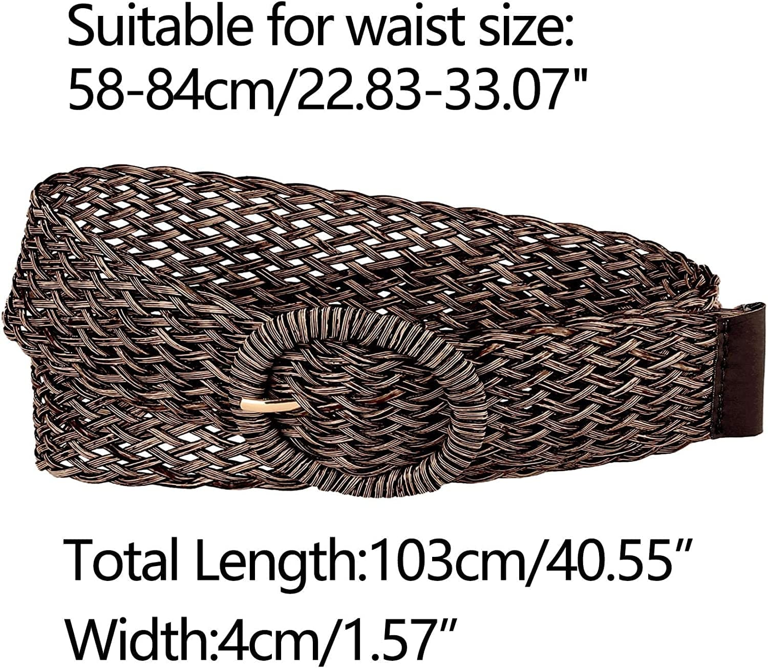 Allegra K Womens Skinny Waist Belts Braided Belts for Dress round Metal Buckle Adjustable Apparel & Accessories > Clothing Accessories > Belts Allegra K