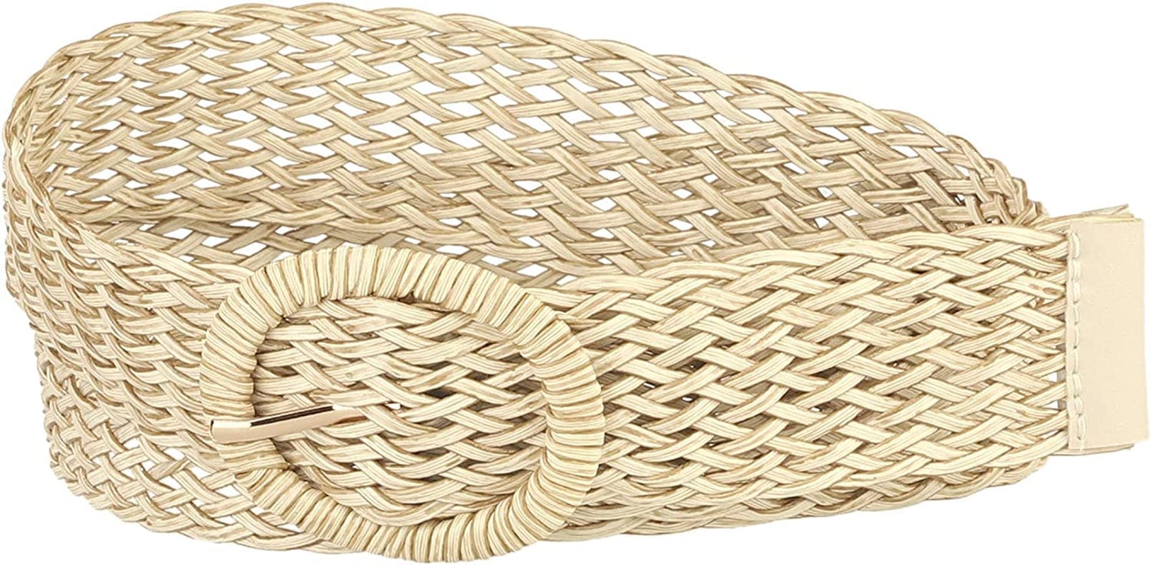 Allegra K Womens Skinny Waist Belts Braided Belts for Dress round Metal Buckle Adjustable Apparel & Accessories > Clothing Accessories > Belts Allegra K Beige 58-84cm/22.83-33.07"