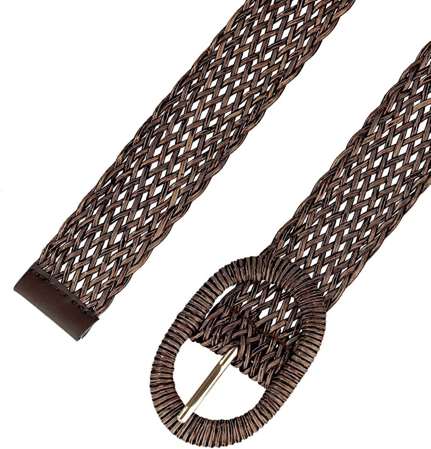 Allegra K Womens Skinny Waist Belts Braided Woven Belts for Dress Metal Buckle Apparel & Accessories > Clothing Accessories > Belts Allegra K