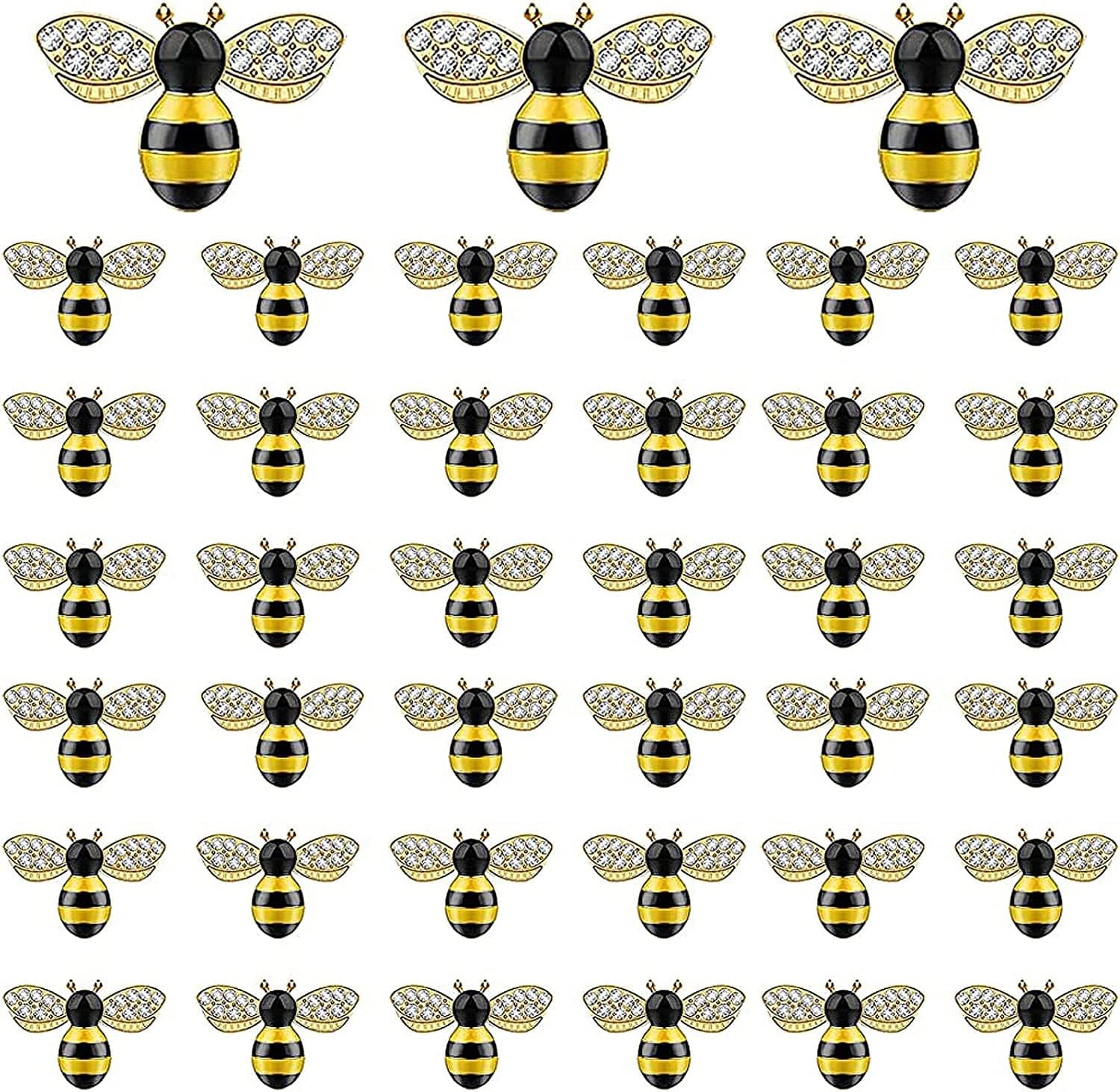 Alloy Enamel Bee Charms Rhinestone Jewelry Making Bee Pendant Charms, Honeycomb Charms Pendants for Jewelry Making Crafts DIY S5-big