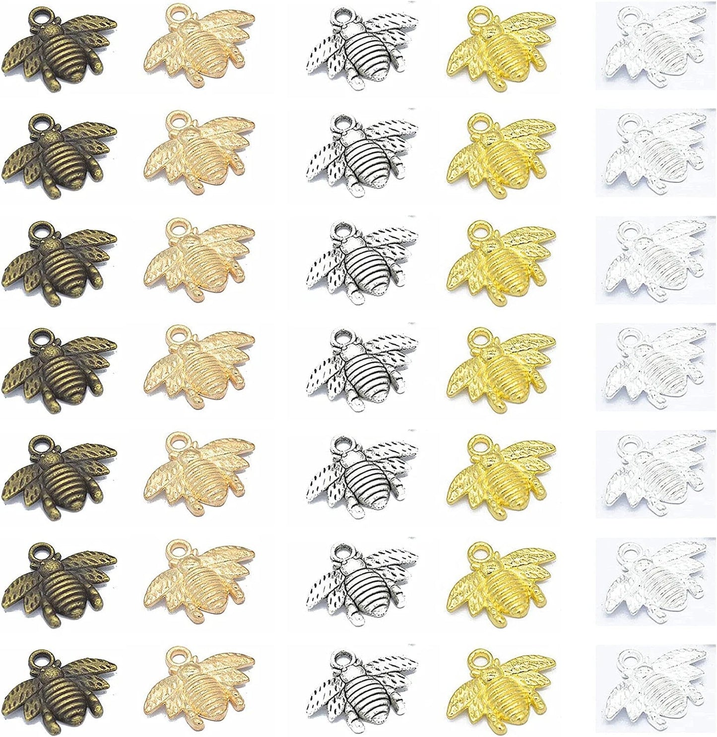 Alloy Enamel Bee Charms Rhinestone Jewelry Making Bee Pendant Charms, Honeycomb Charms Pendants for Jewelry Making Crafts DIY S3-60Pcs