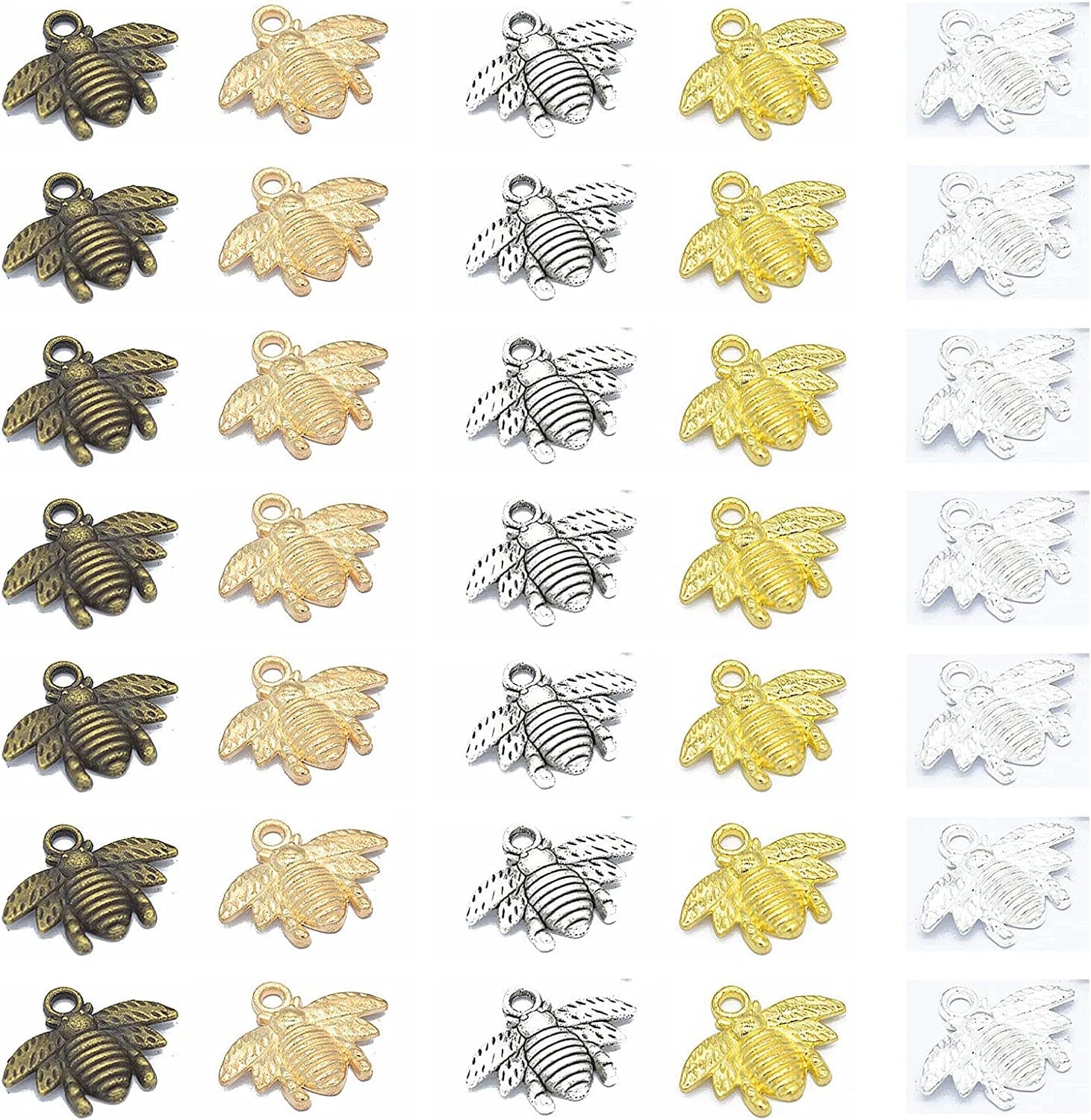 Alloy Enamel Bee Charms Rhinestone Jewelry Making Bee Pendant Charms, Honeycomb Charms Pendants for Jewelry Making Crafts DIY S3-60Pcs