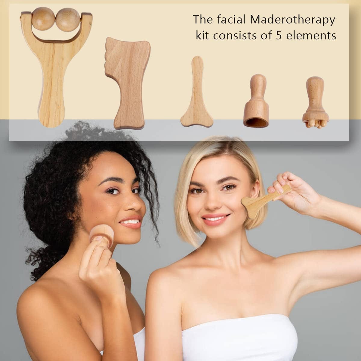 Allshow Wood Facial Therapy Kit, Wooden Face Massage Tool Set, Wooden Massage Cups, Lymphatic Drainage Tool, 5 PCS Maderoterapia Kit Health & Beauty > Personal Care > Cosmetics > Cosmetic Tools > Skin Care Tools Allshow