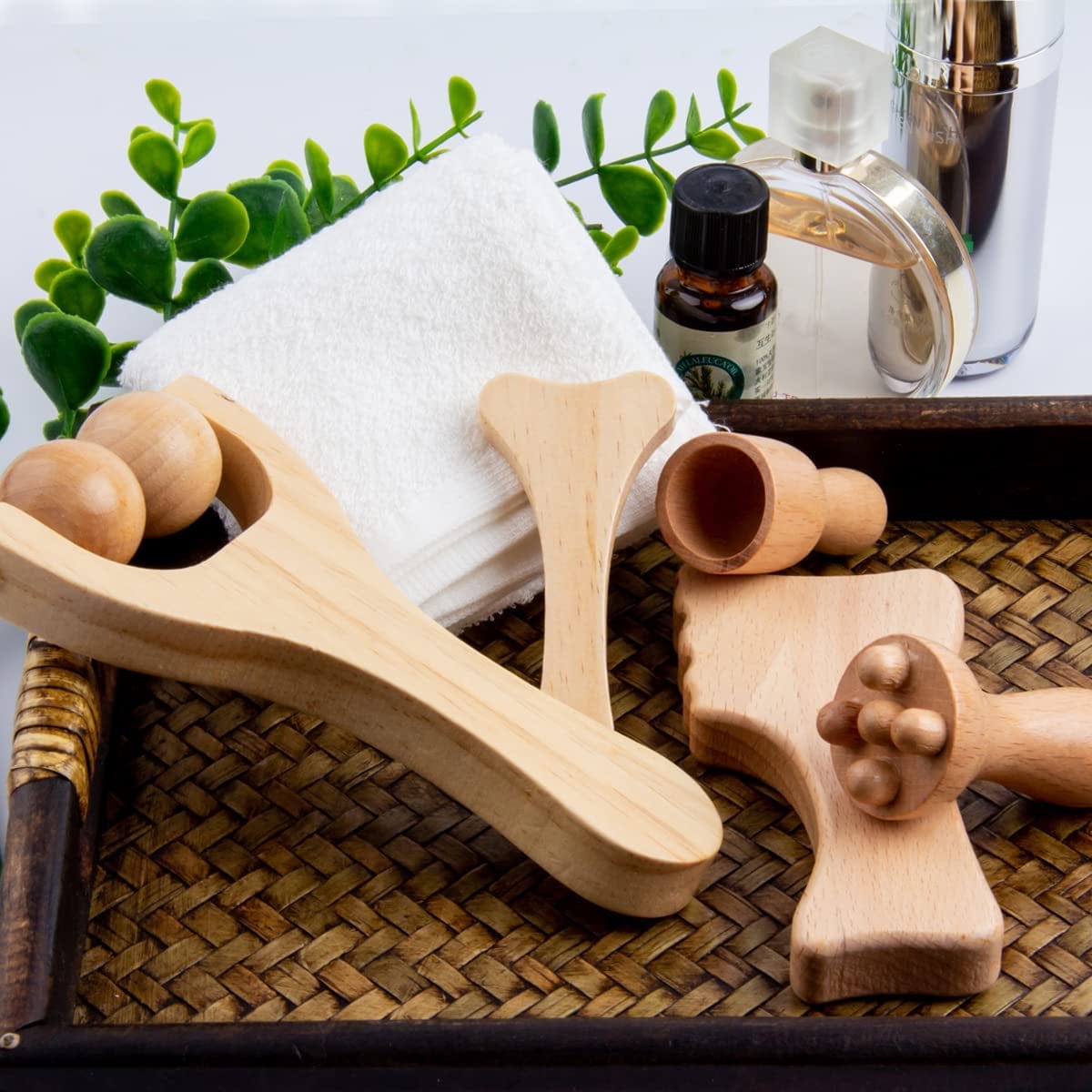 Allshow Wood Facial Therapy Kit, Wooden Face Massage Tool Set, Wooden Massage Cups, Lymphatic Drainage Tool, 5 PCS Maderoterapia Kit Health & Beauty > Personal Care > Cosmetics > Cosmetic Tools > Skin Care Tools Allshow