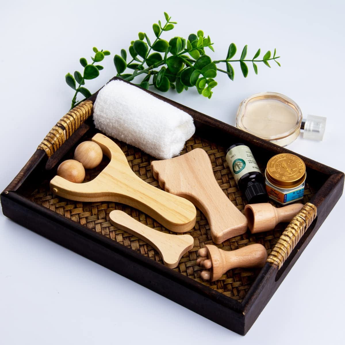 Allshow Wood Facial Therapy Kit, Wooden Face Massage Tool Set, Wooden Massage Cups, Lymphatic Drainage Tool, 5 PCS Maderoterapia Kit Health & Beauty > Personal Care > Cosmetics > Cosmetic Tools > Skin Care Tools Allshow