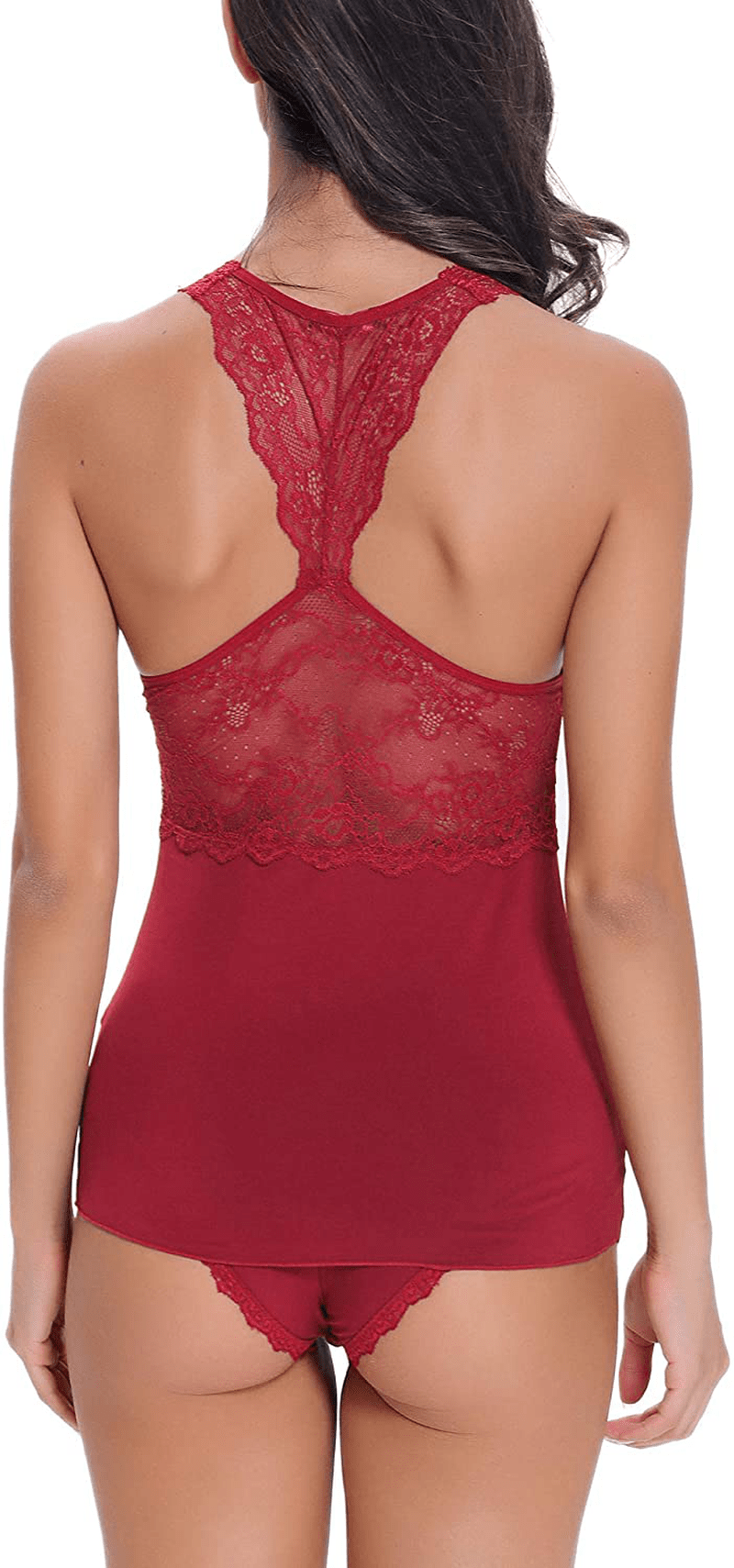 ALLUROMAN Pajama Set for Women Lace Lingerie Sets Cami and Shorts Sleepwear Sexy Nightwear Apparel & Accessories > Clothing > Sleepwear & Loungewear Kylie Max