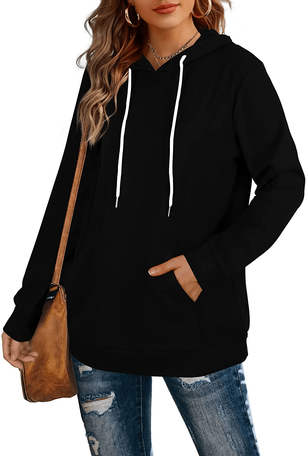 Aloodor Hoodies for Women Pullover Long Sleeve Sweatshirts with Pocket Apparel & Accessories > Clothing > Activewear Kylie Max